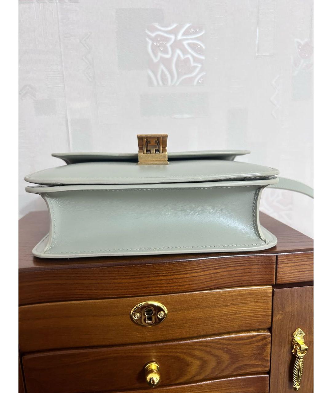 CELINE Салатовая кожаная сумка через плечо, фото 5