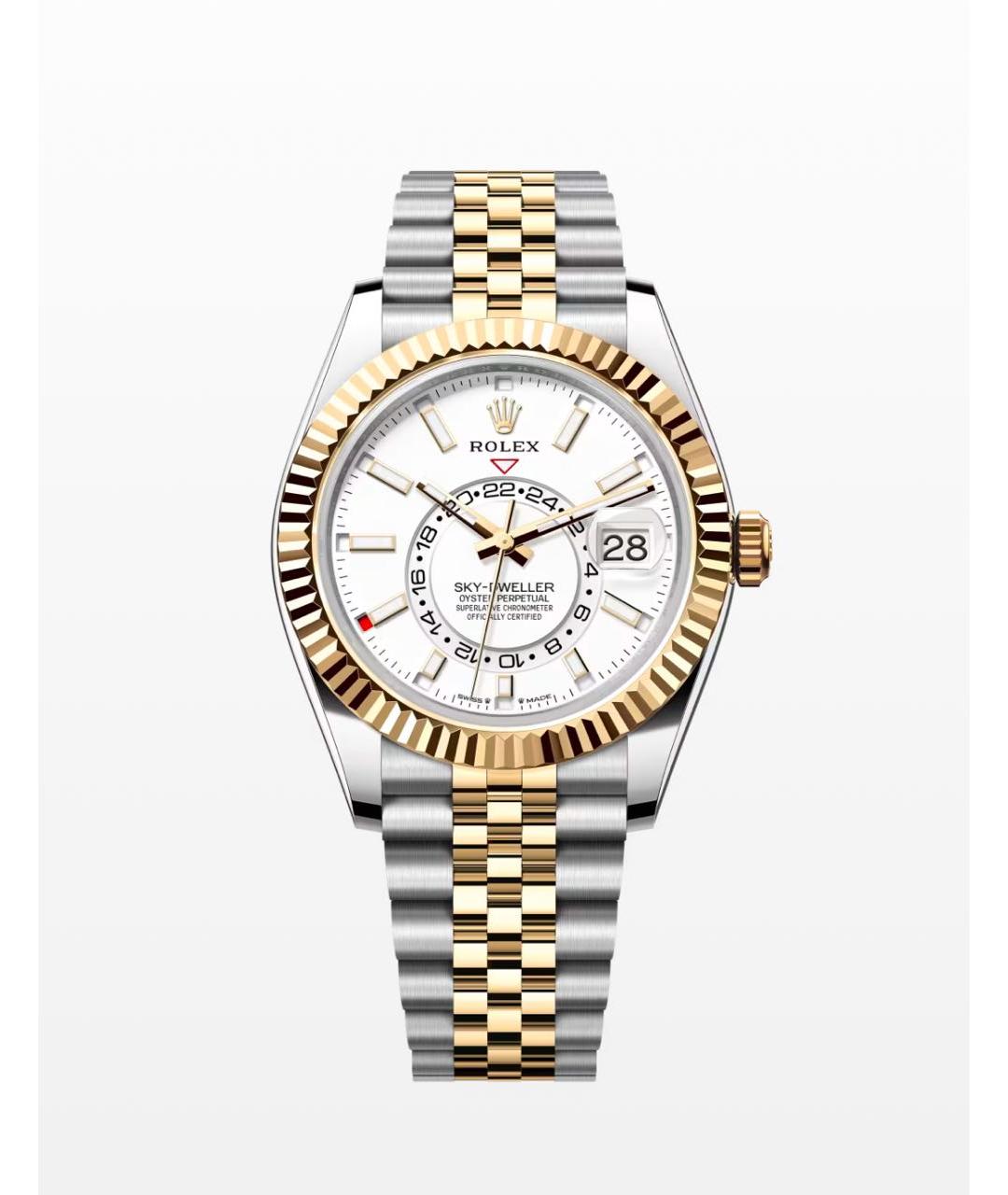 ROLEX Белые часы из желтого золота, фото 3