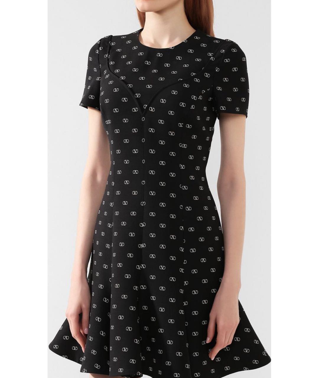 VALENTINO Черное шелковое коктейльное платье, фото 4