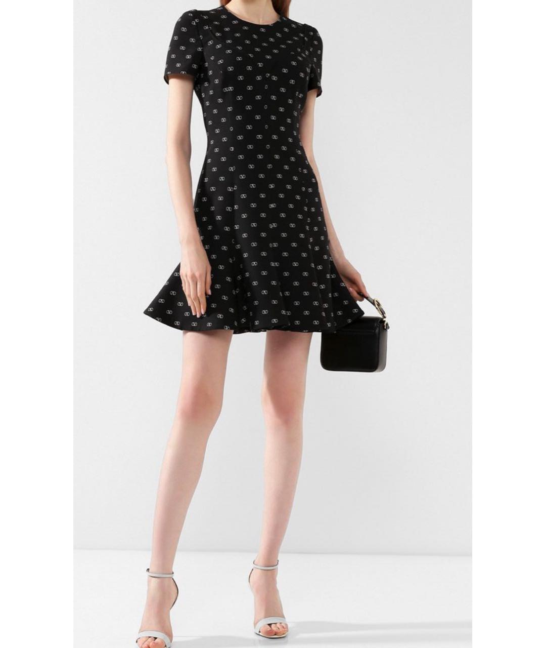 VALENTINO Черное шелковое коктейльное платье, фото 3