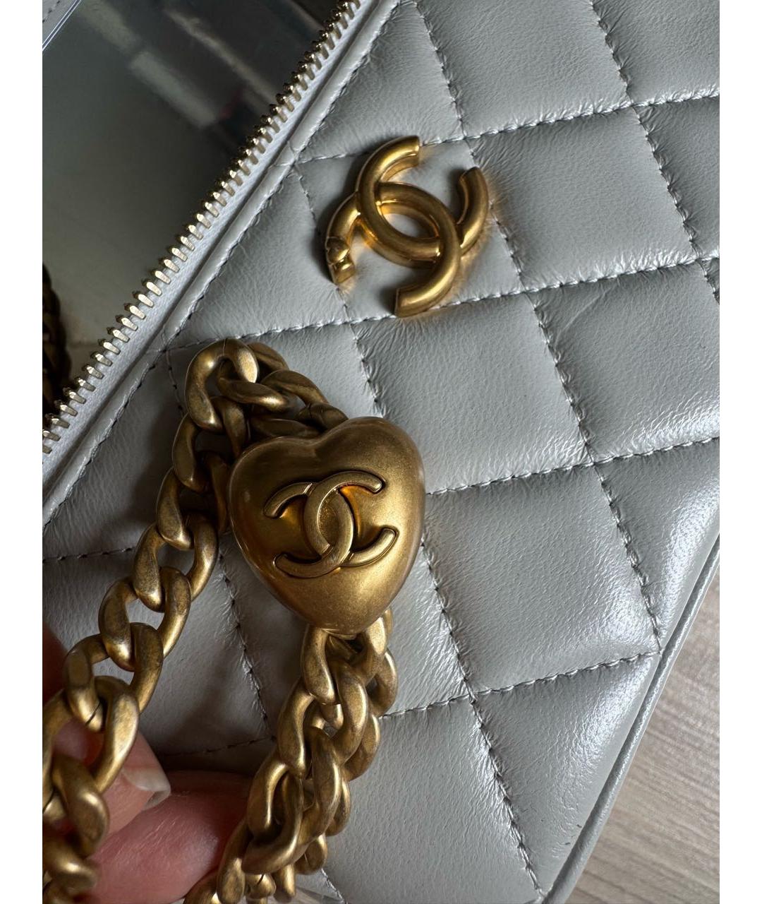CHANEL Голубая кожаная сумка через плечо, фото 7