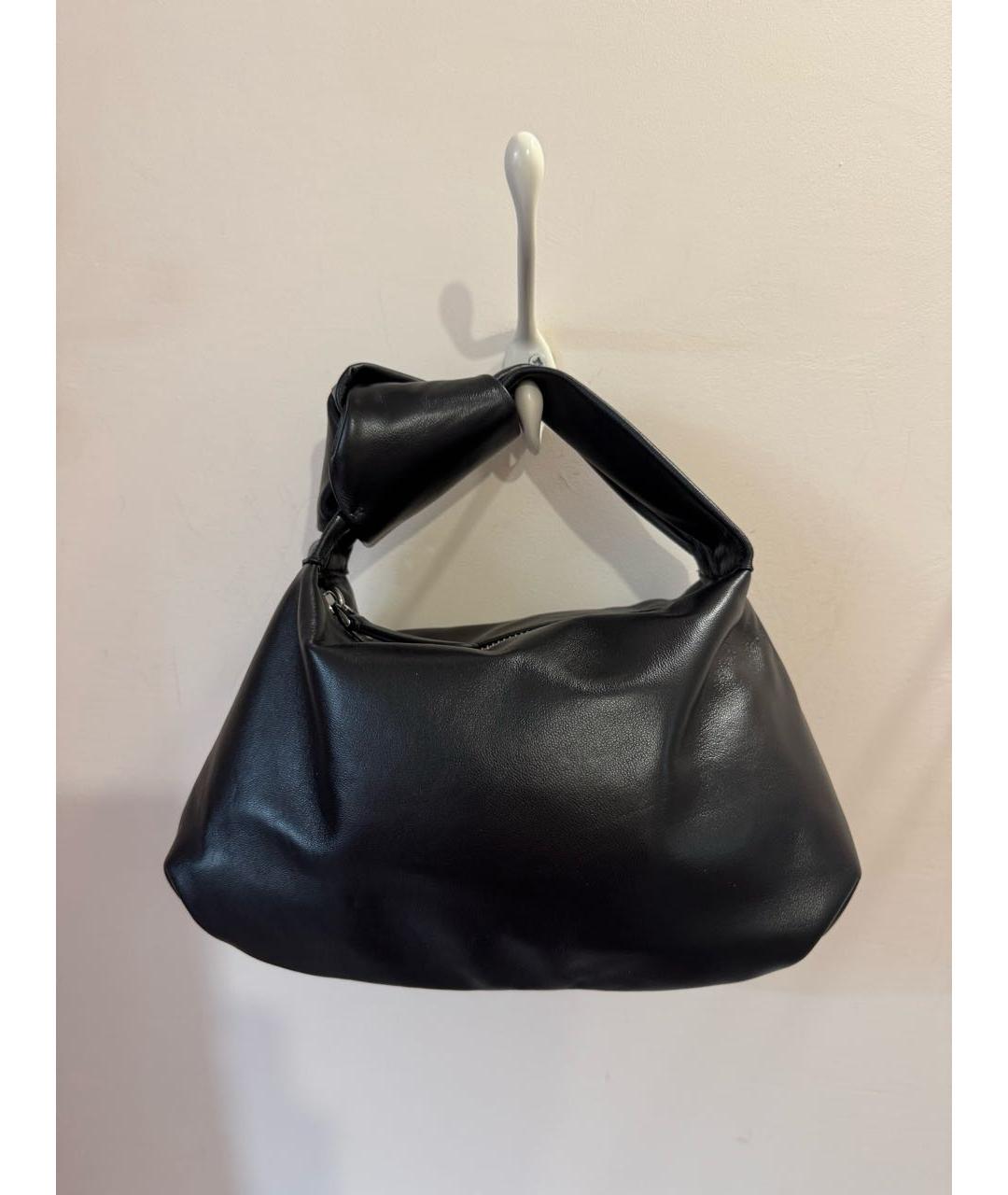 DKNY Черная кожаная сумка с короткими ручками, фото 3