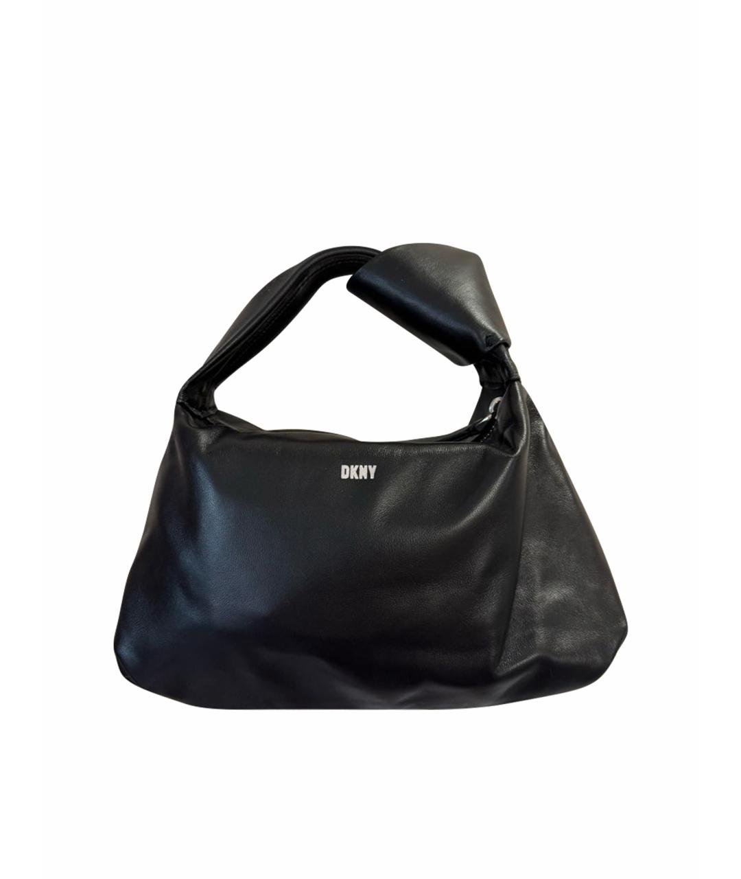 DKNY Черная кожаная сумка с короткими ручками, фото 1
