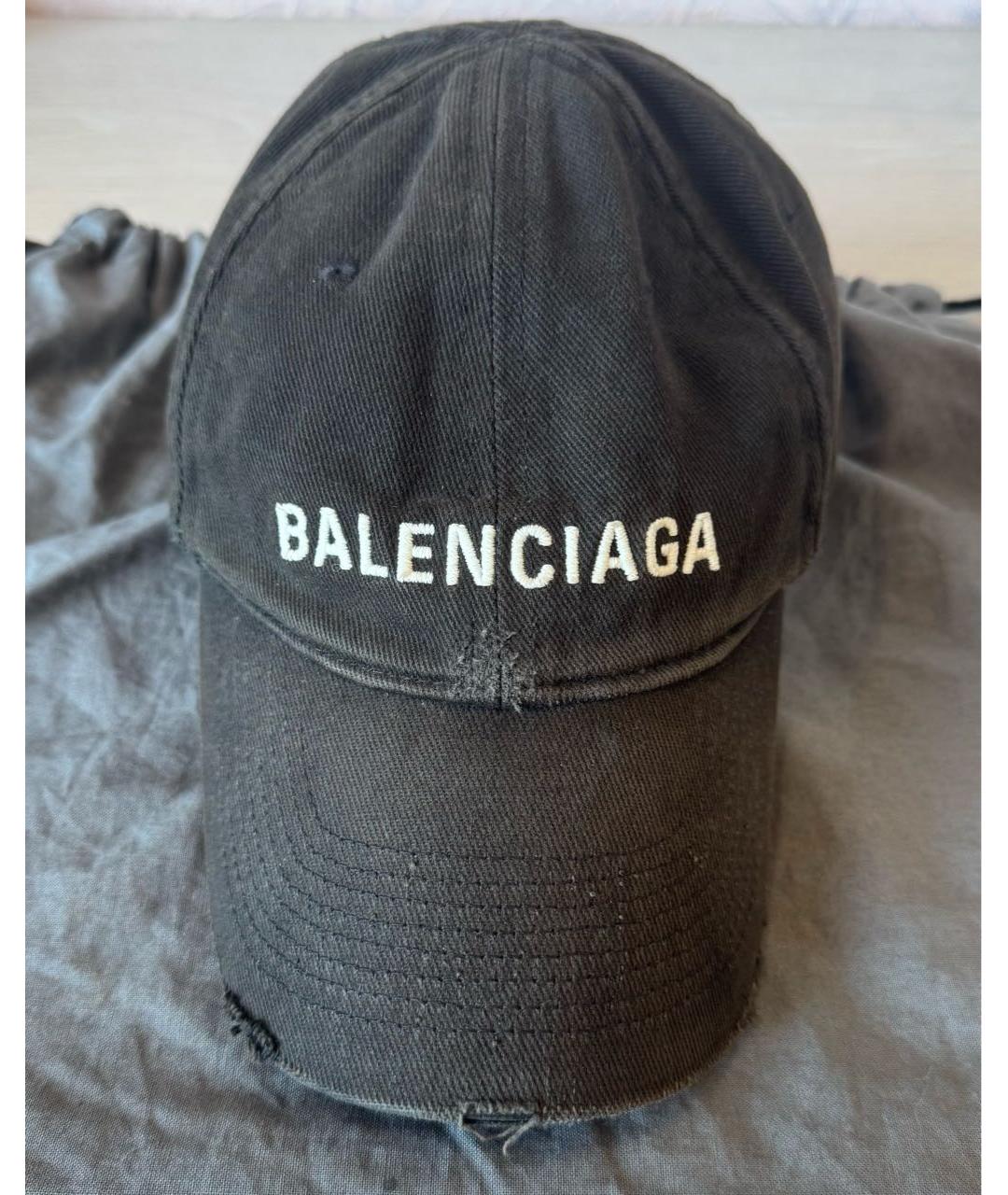 BALENCIAGA Черная хлопковая кепка, фото 2