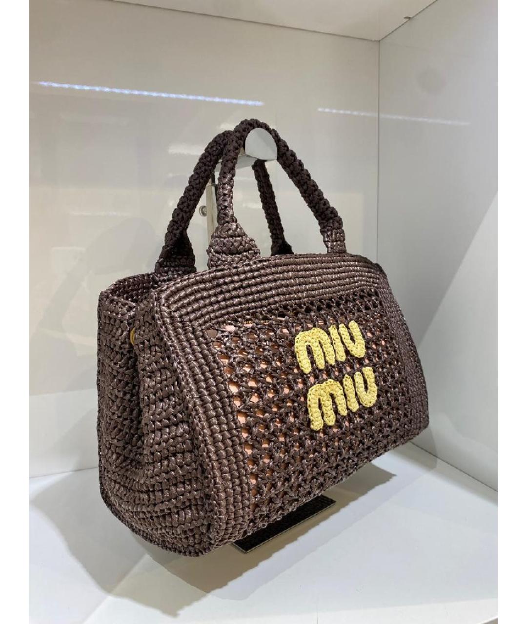 MIU MIU Коричневая сумка с короткими ручками, фото 2