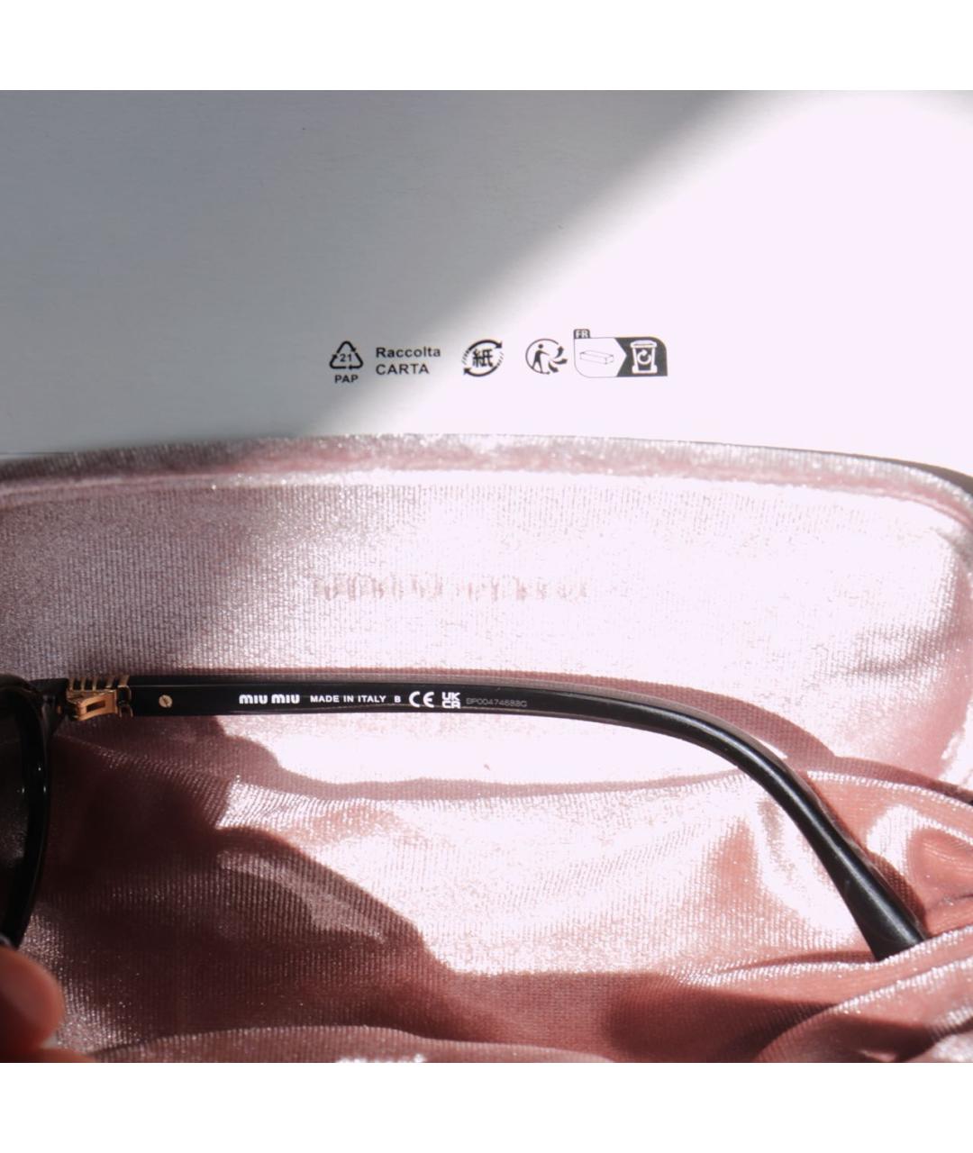 MIU MIU Черные пластиковые солнцезащитные очки, фото 7