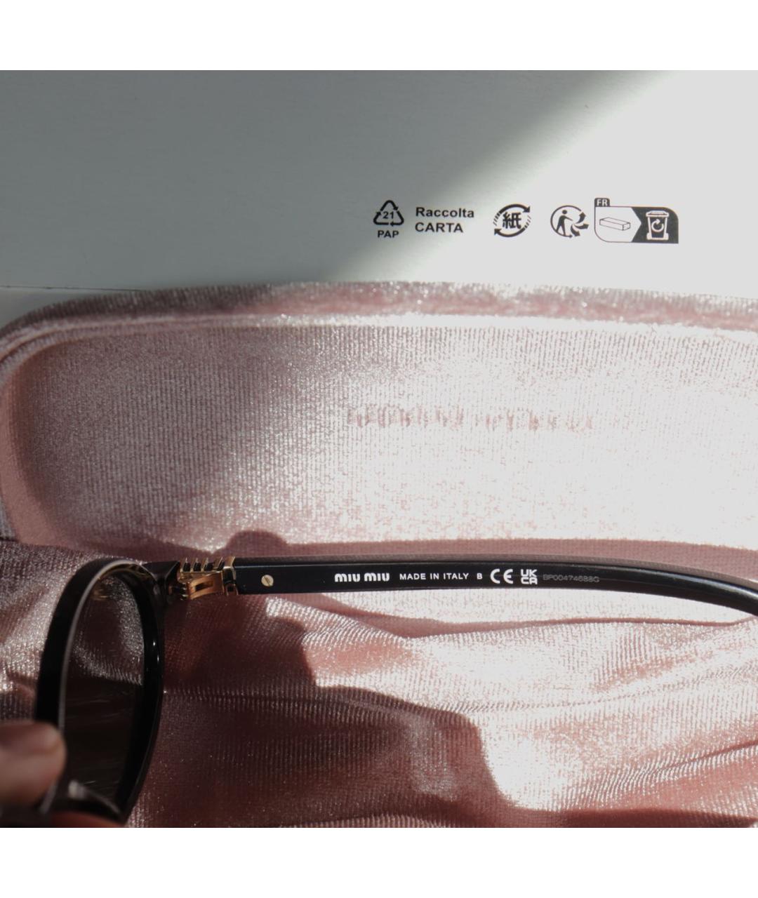 MIU MIU Черные пластиковые солнцезащитные очки, фото 5