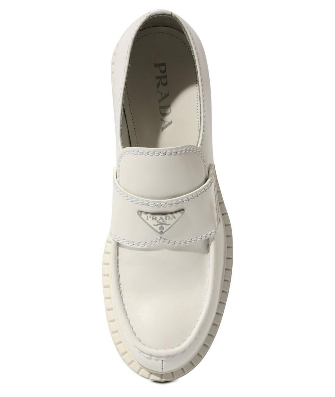 PRADA Белые кожаные лоферы, фото 2