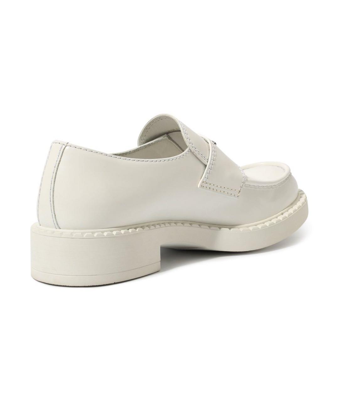 PRADA Белые кожаные лоферы, фото 4