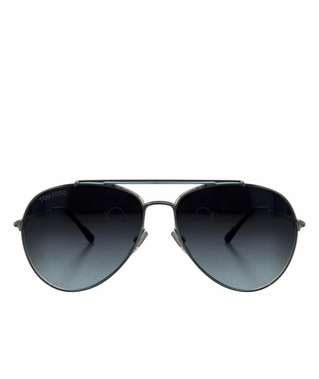 TOM FORD Серебряные металлические солнцезащитные очки, фото 1