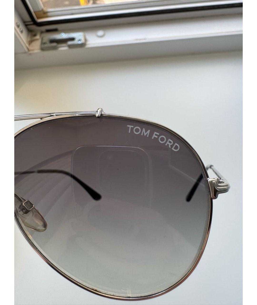 TOM FORD Серебряные металлические солнцезащитные очки, фото 3