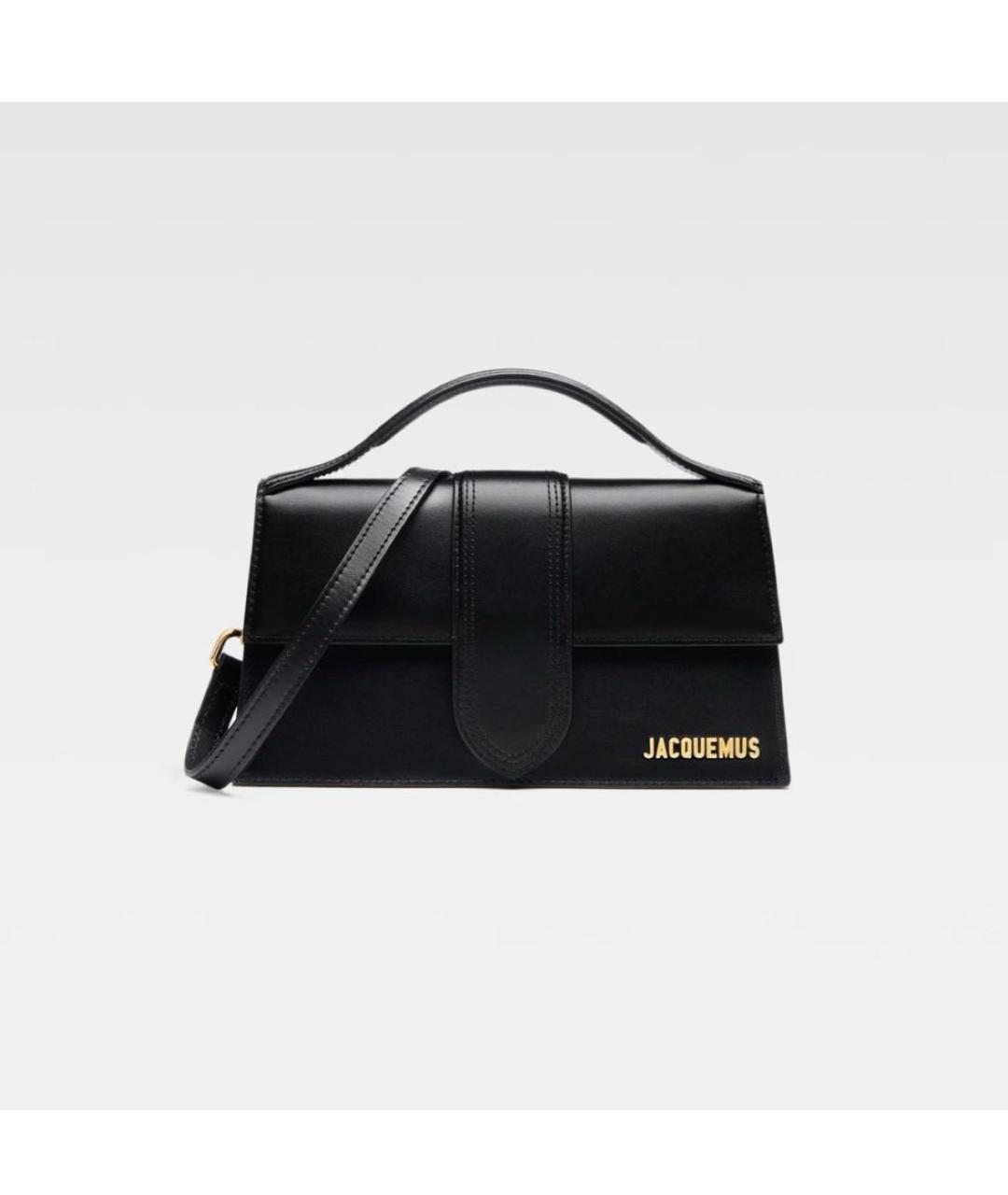 JACQUEMUS Черная кожаная сумка с короткими ручками, фото 5