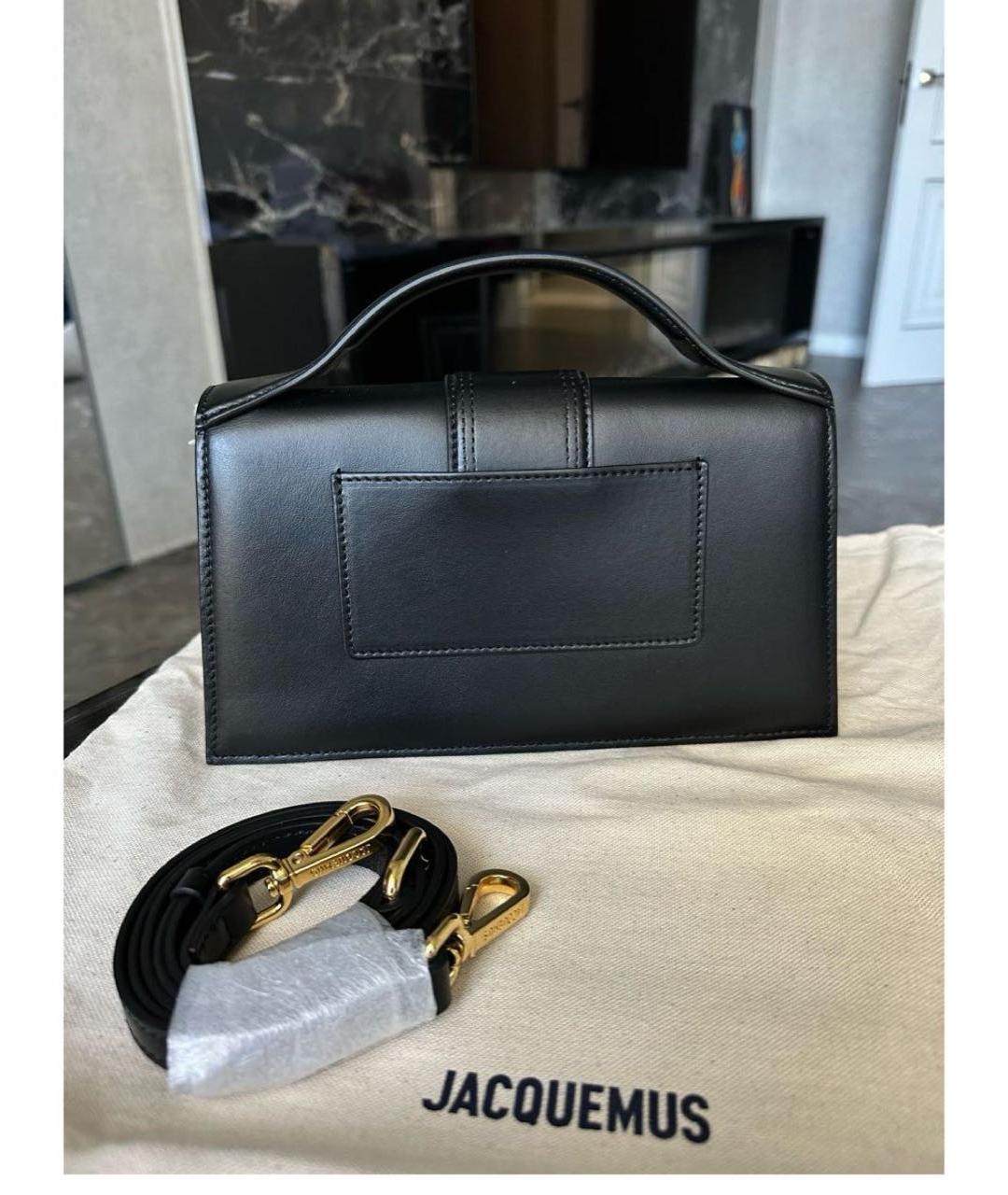JACQUEMUS Черная кожаная сумка с короткими ручками, фото 3