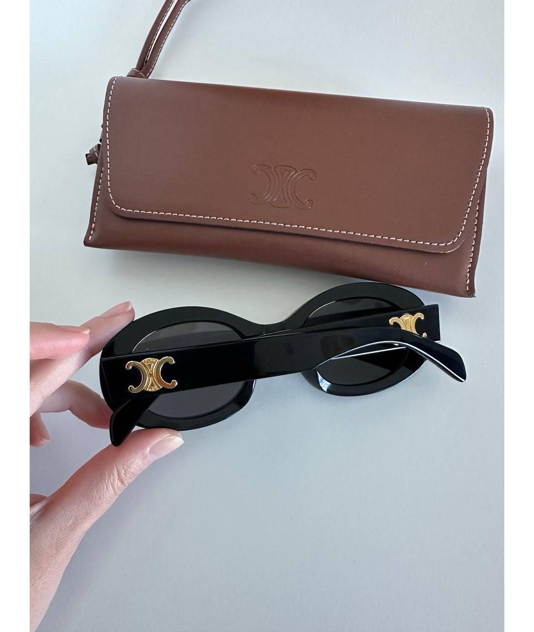 CELINE Черные пластиковые солнцезащитные очки, фото 2