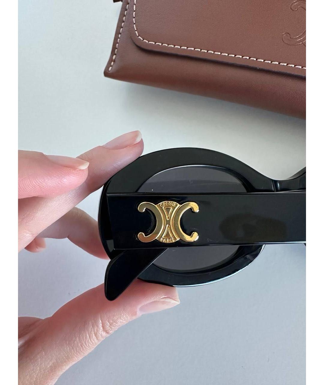 CELINE Черные пластиковые солнцезащитные очки, фото 3