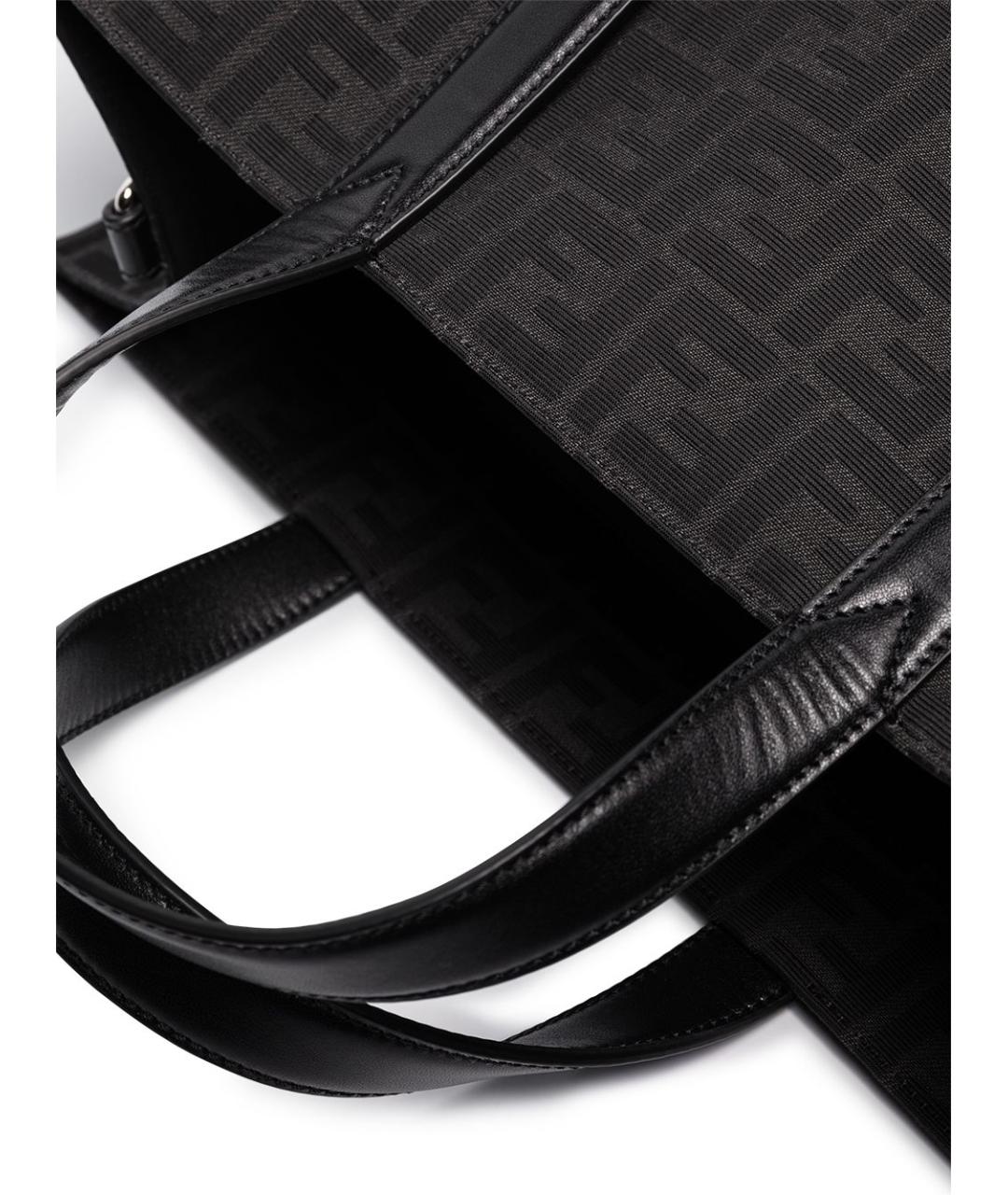 FENDI Черная жаккардовая сумка тоут, фото 4