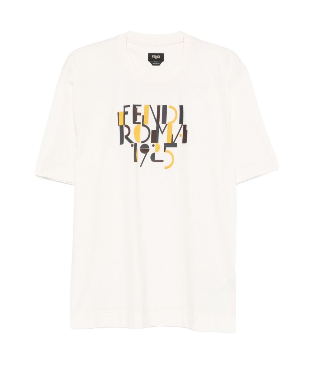 FENDI Белая хлопковая футболка, фото 1