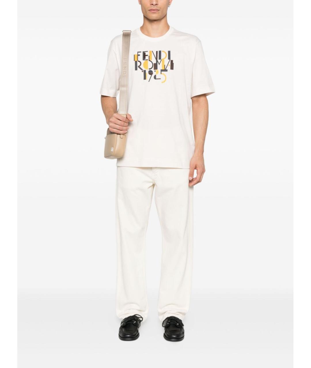 FENDI Белая хлопковая футболка, фото 3
