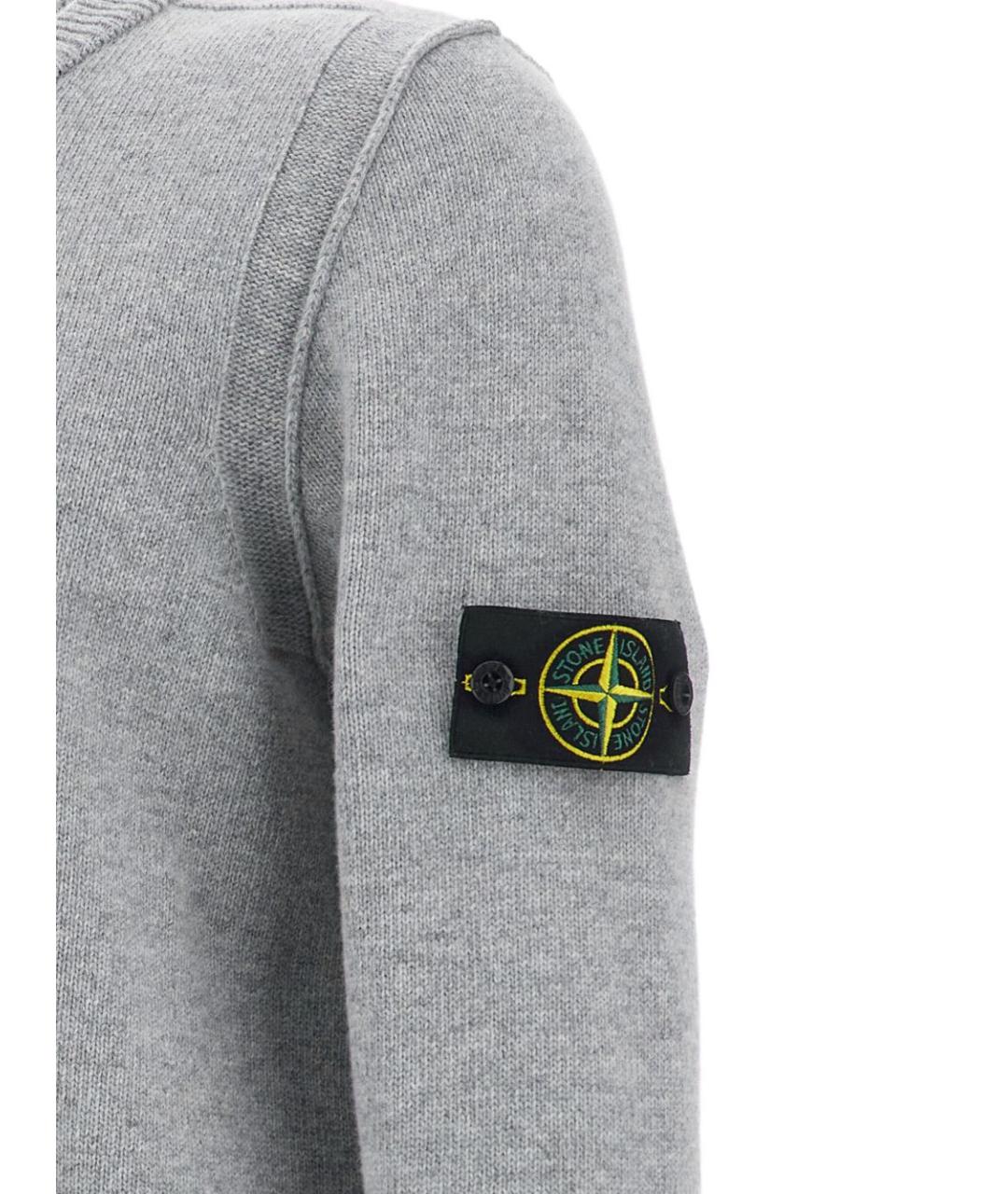 STONE ISLAND Серый шерстяной джемпер / свитер, фото 3