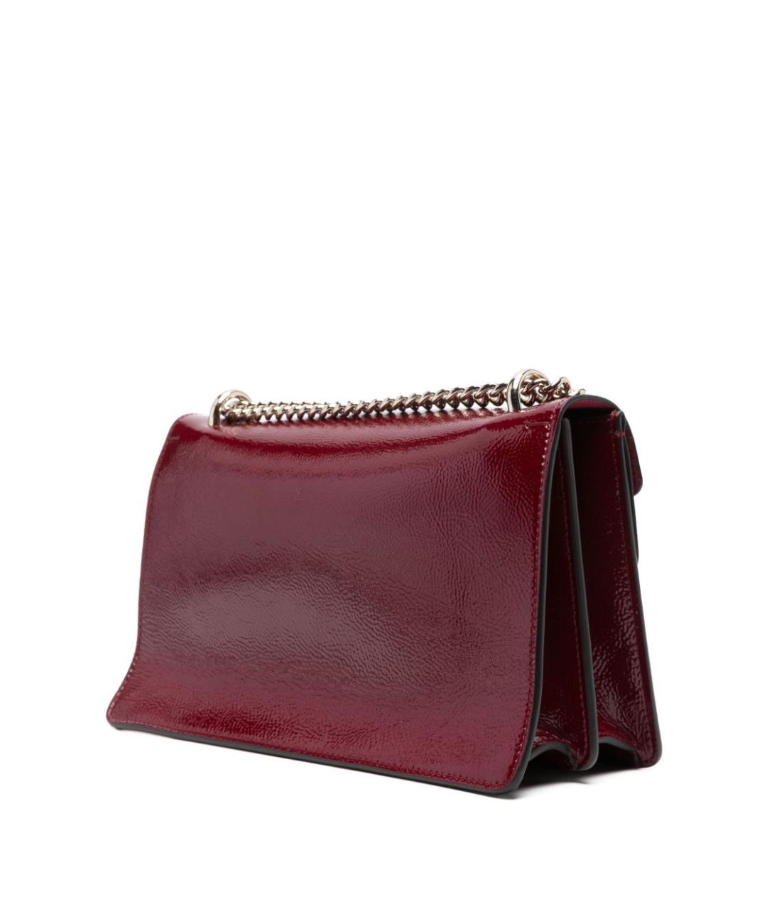 GUCCI Бордовая сумка через плечо из лакированной кожи, фото 3