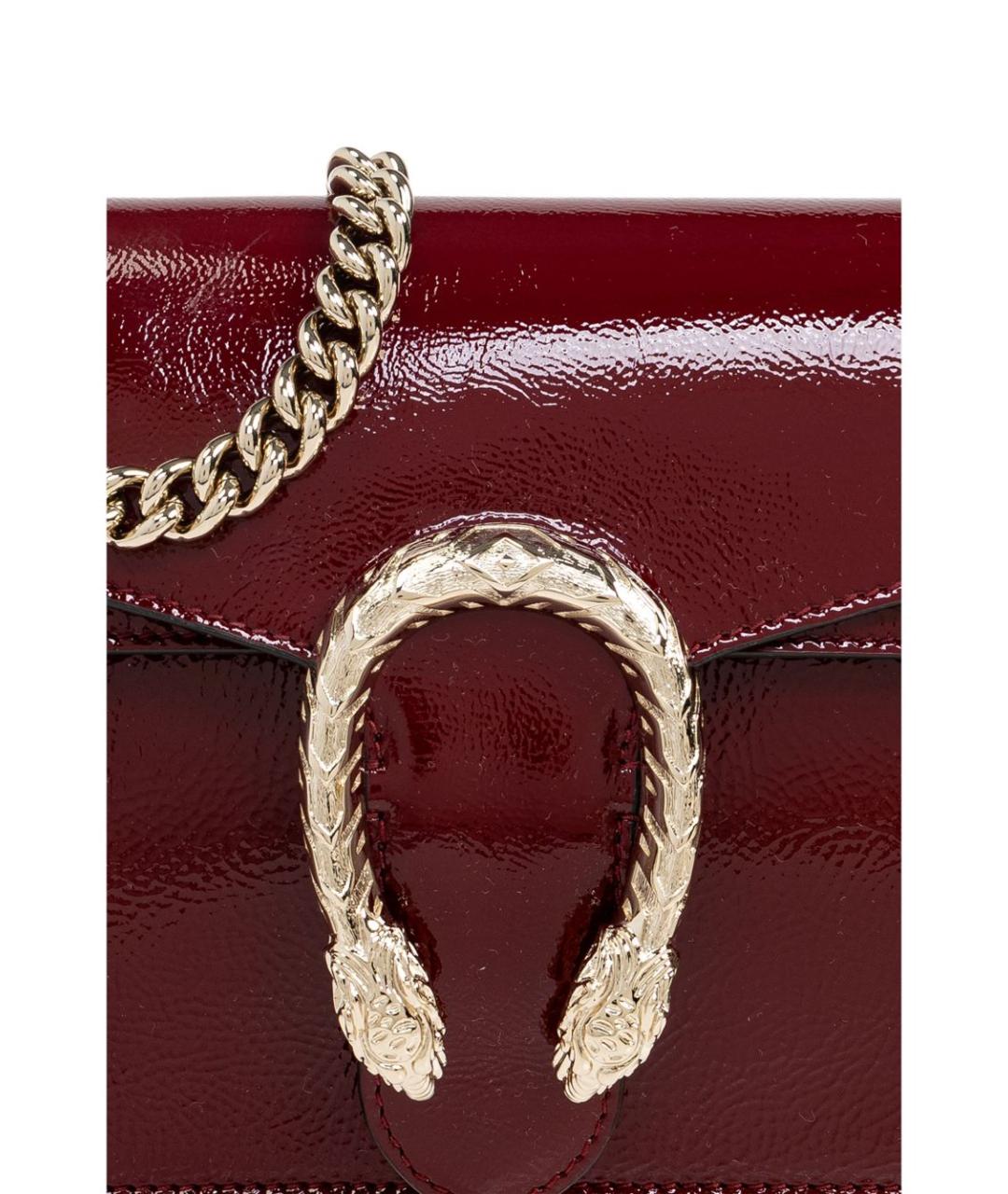 GUCCI Бордовая сумка через плечо из лакированной кожи, фото 2