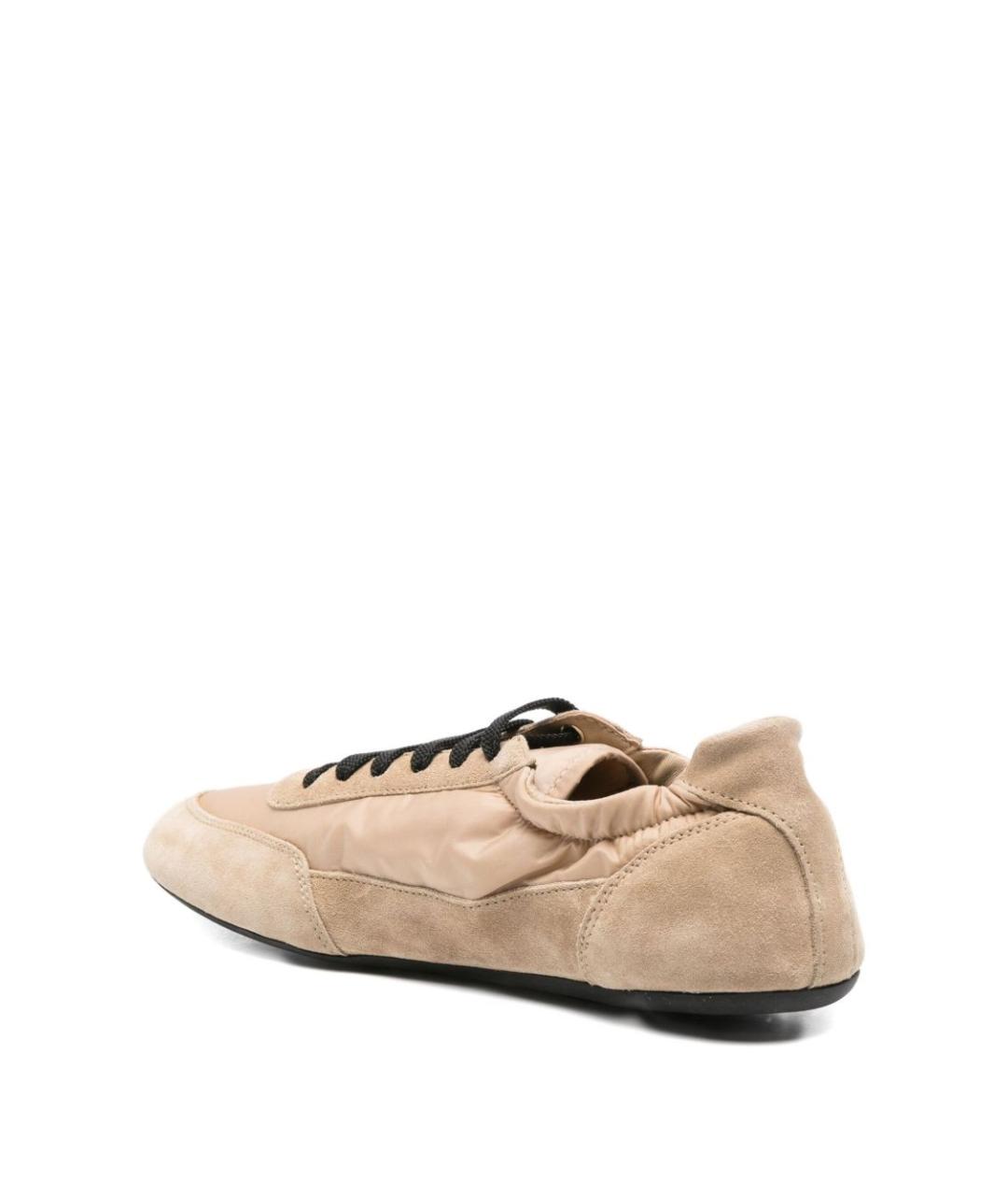 PRADA Бежевые замшевые кроссовки, фото 2