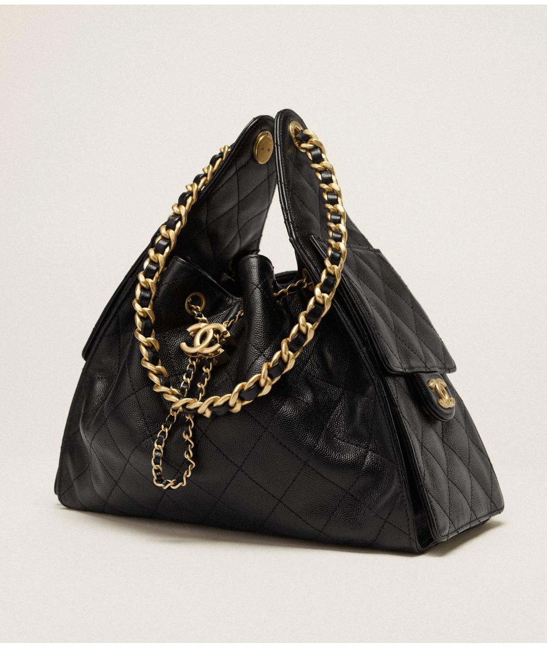 CHANEL Черная кожаная сумка тоут, фото 4