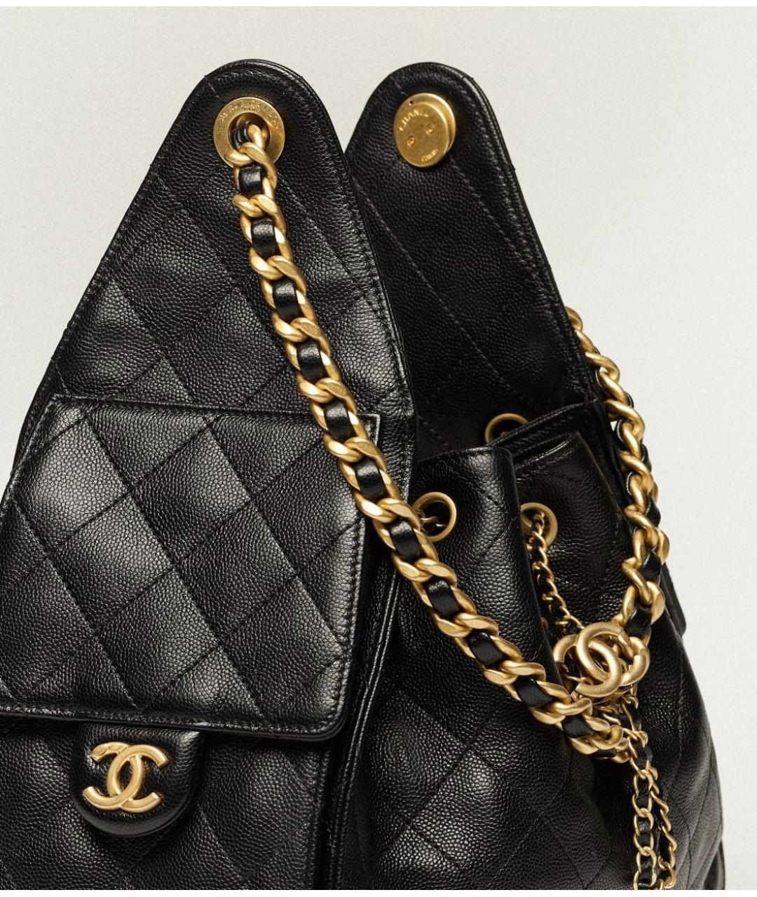 CHANEL Черная кожаная сумка тоут, фото 3