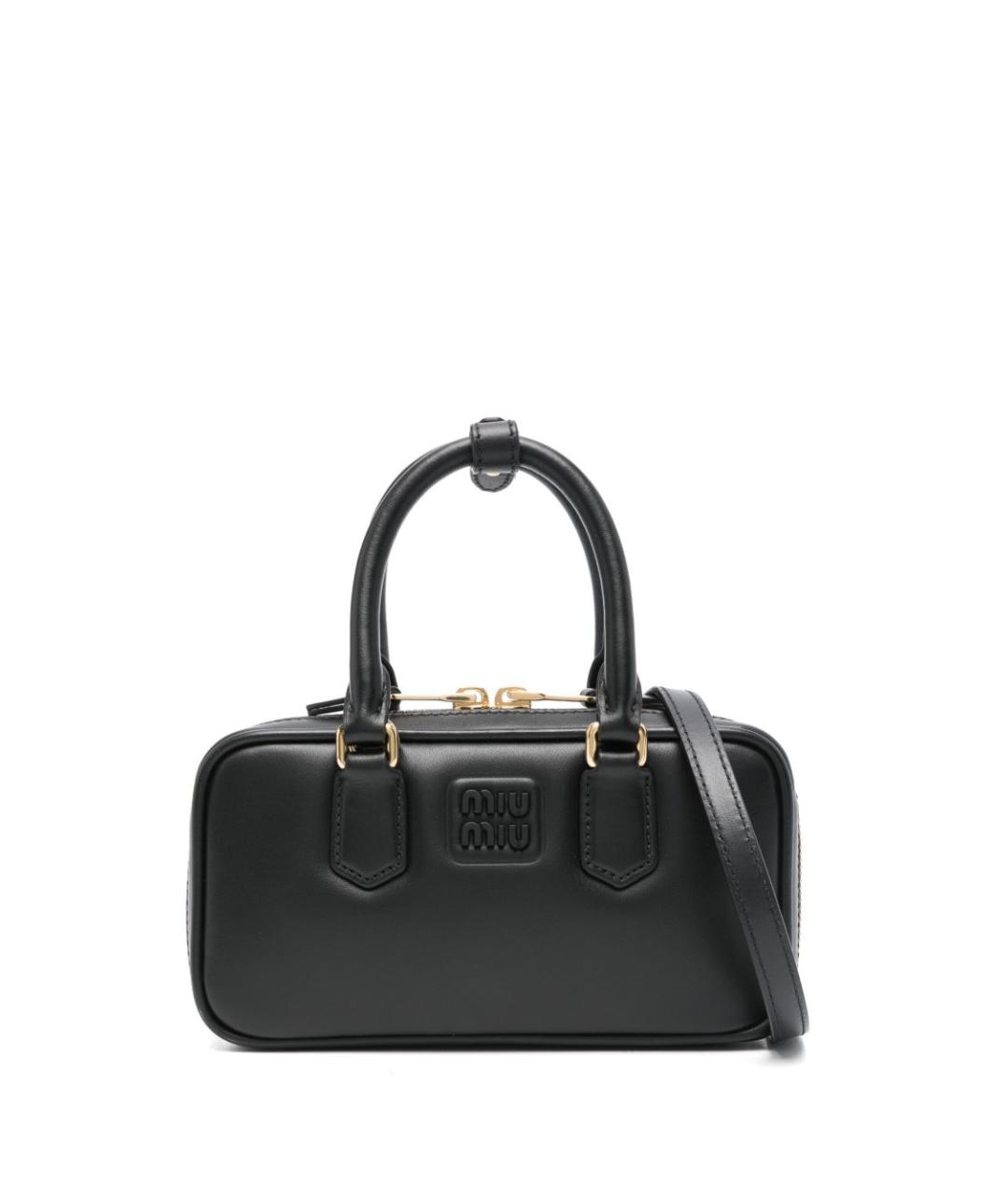 MIU MIU Черная кожаная сумка с короткими ручками, фото 1