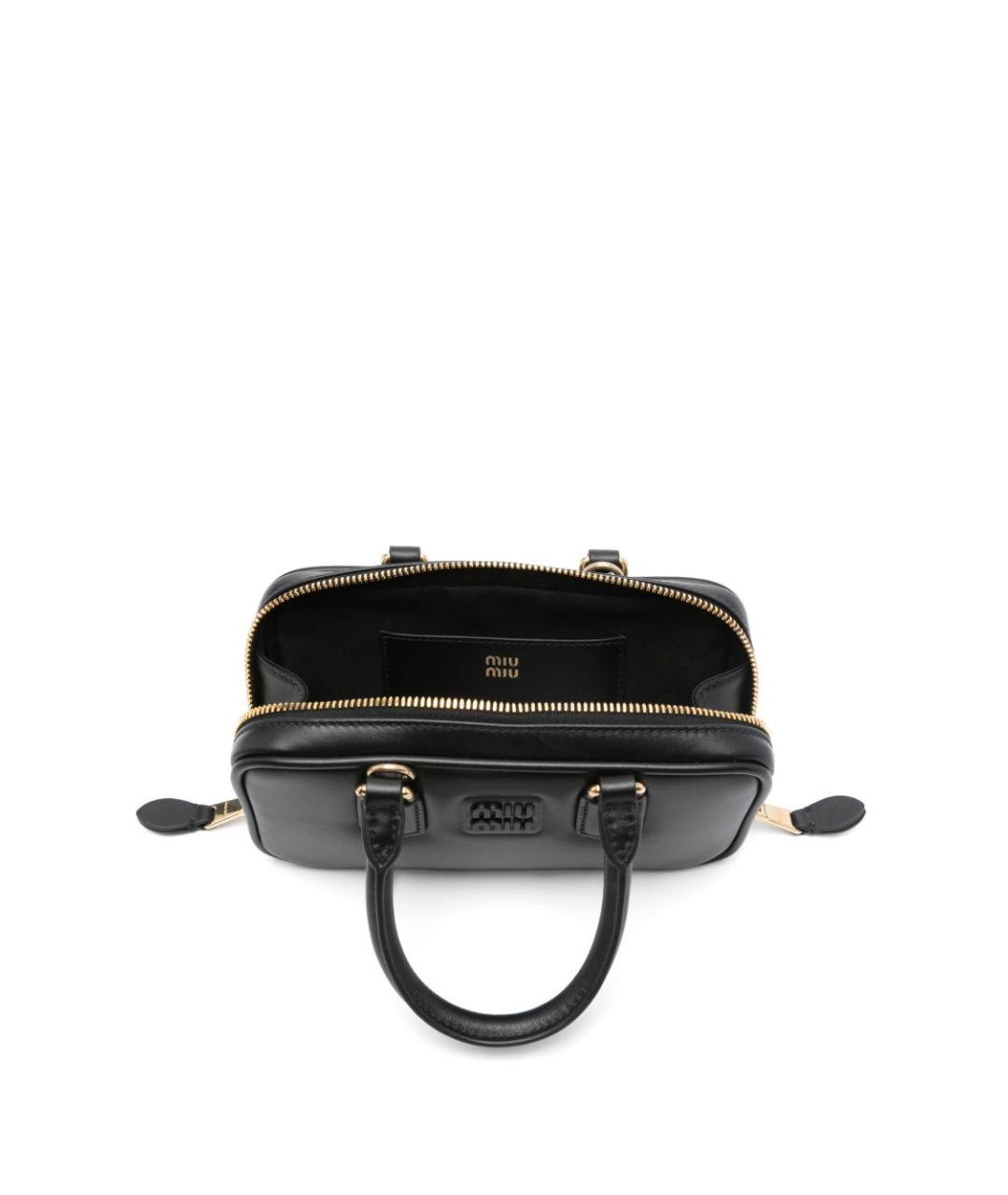 MIU MIU Черная кожаная сумка с короткими ручками, фото 3