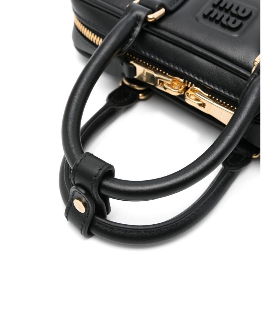 MIU MIU Черная кожаная сумка с короткими ручками, фото 2