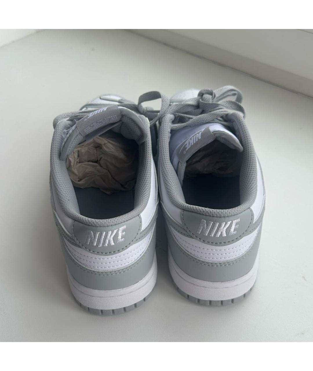 NIKE Серые кожаные низкие кроссовки / кеды, фото 4