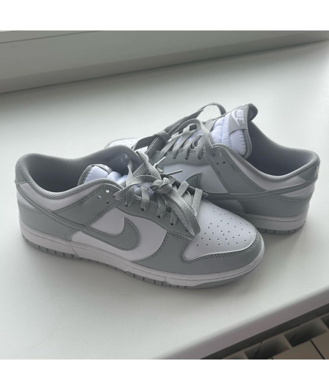NIKE Серые кожаные низкие кроссовки / кеды, фото 9