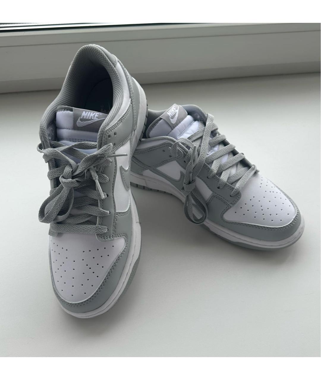 NIKE Серые кожаные низкие кроссовки / кеды, фото 8