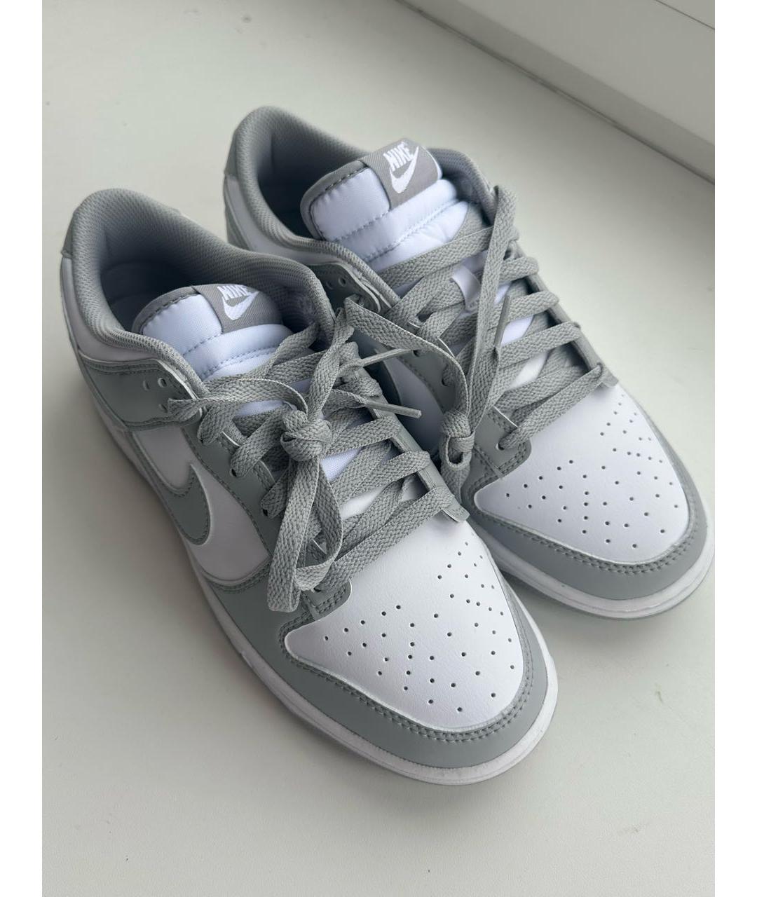 NIKE Серые кожаные низкие кроссовки / кеды, фото 2