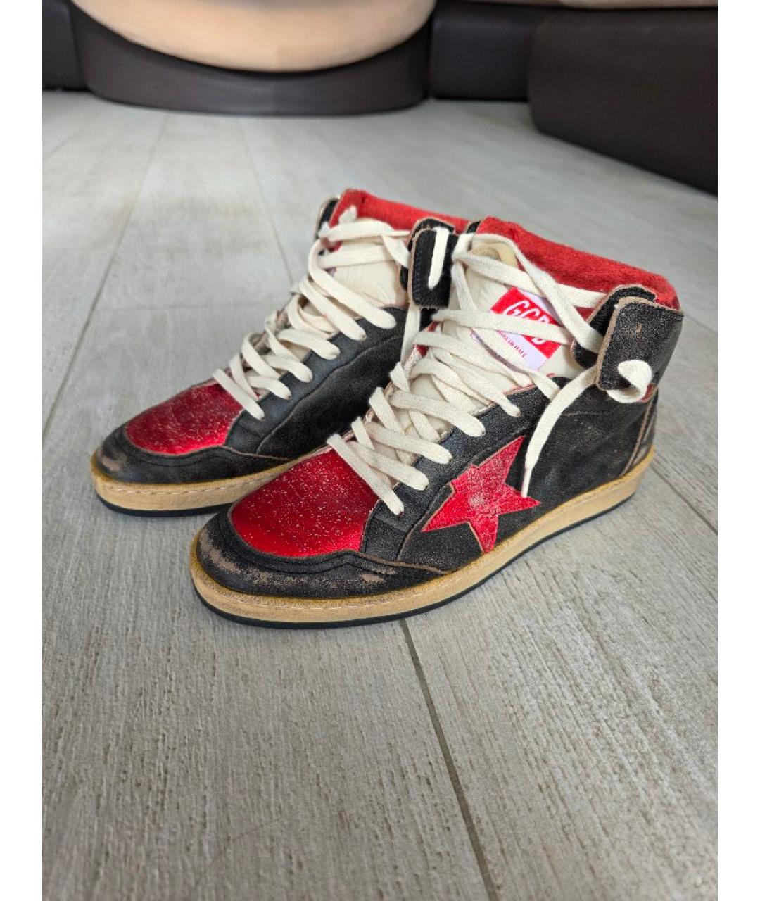 GOLDEN GOOSE DELUXE BRAND Мульти кожаные высокие кроссовки / кеды, фото 9