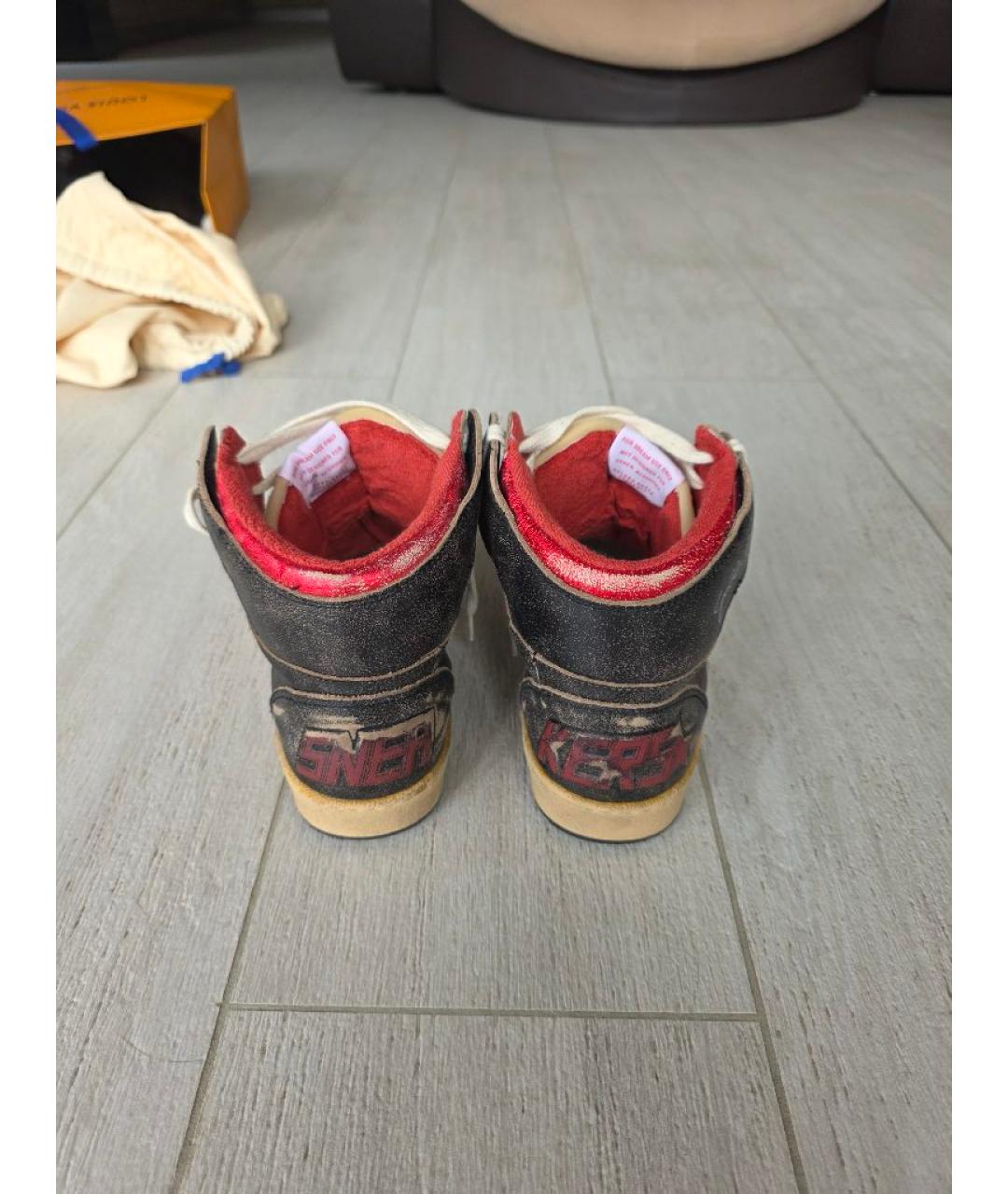 GOLDEN GOOSE DELUXE BRAND Мульти кожаные высокие кроссовки / кеды, фото 4
