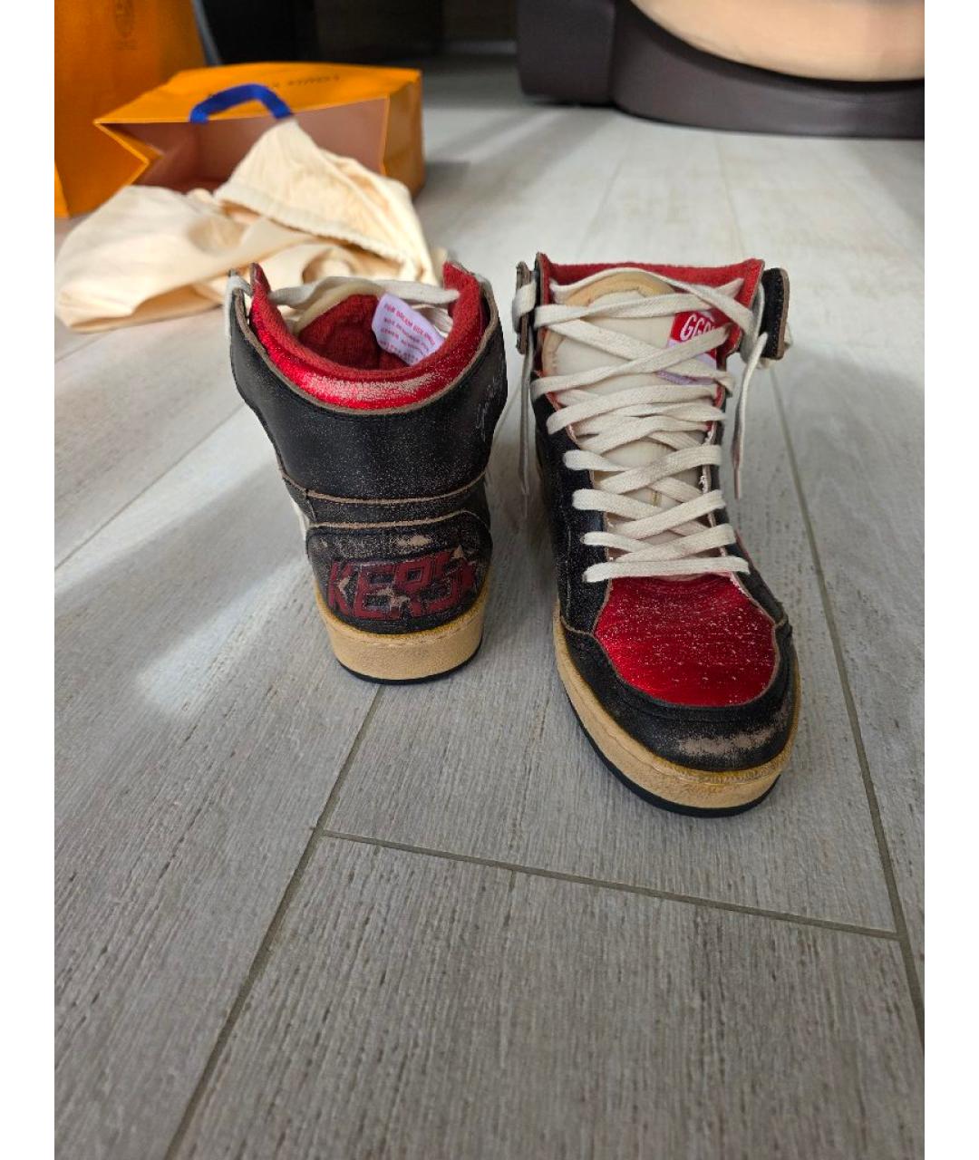 GOLDEN GOOSE DELUXE BRAND Мульти кожаные высокие кроссовки / кеды, фото 3