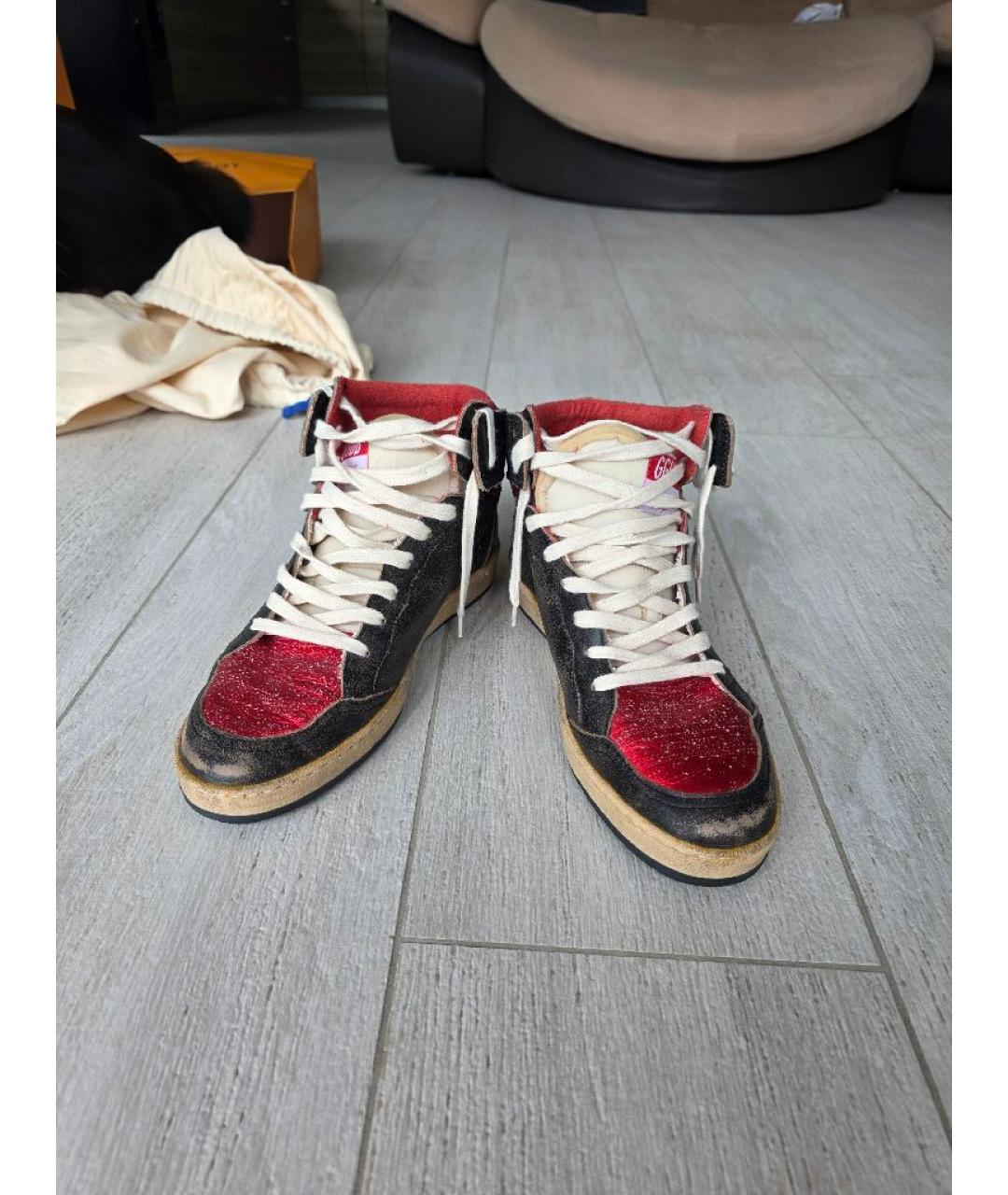 GOLDEN GOOSE DELUXE BRAND Мульти кожаные высокие кроссовки / кеды, фото 2