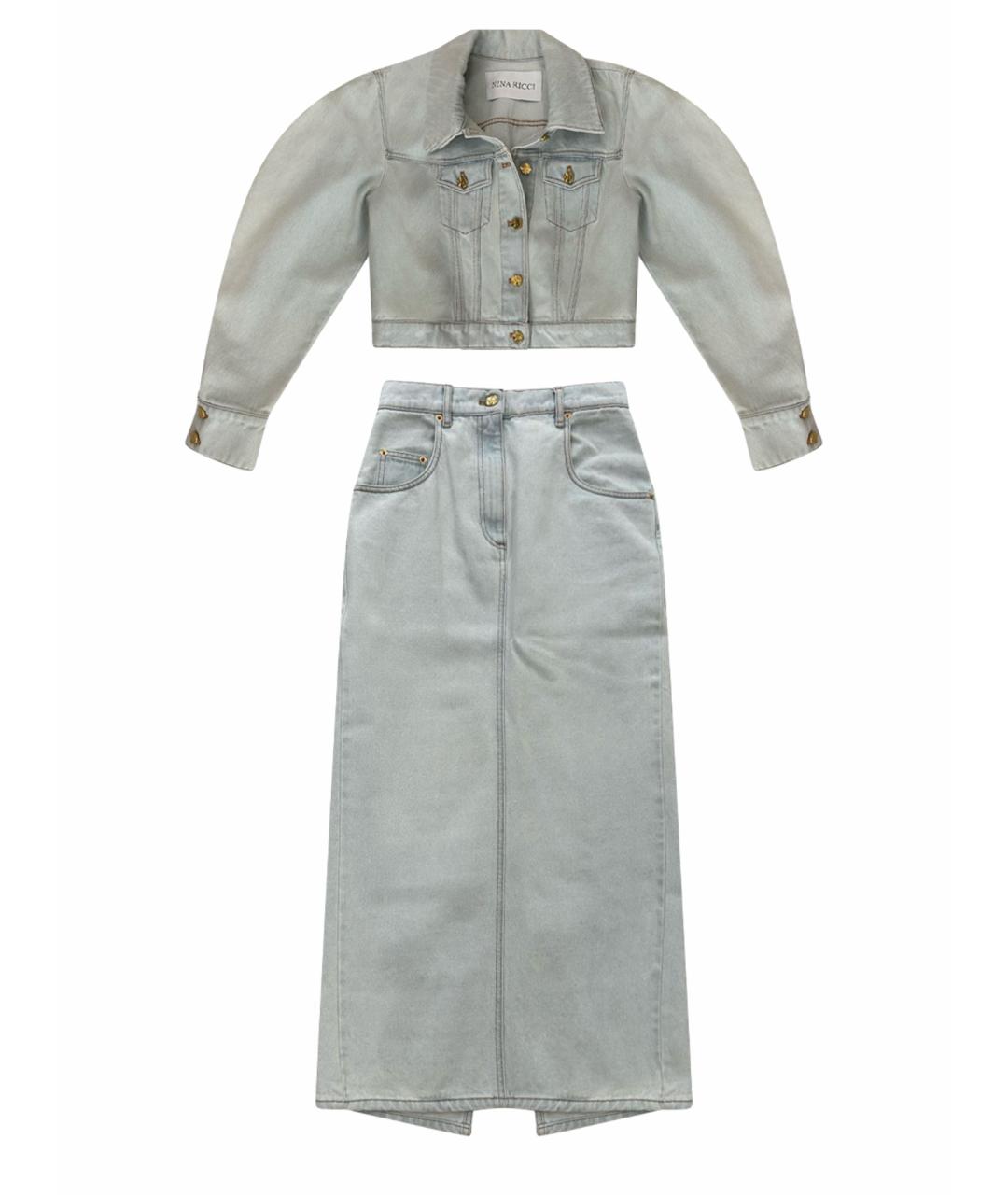 NINA RICCI Горчичный деним костюм с брюками, фото 1