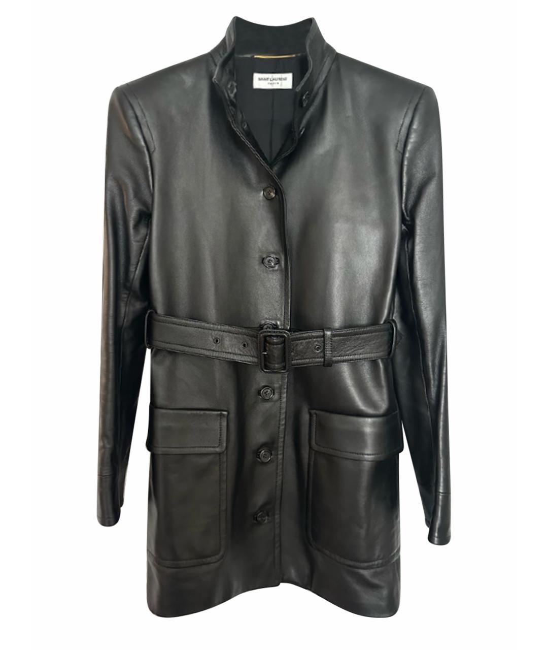 SAINT LAURENT Черная кожаная куртка, фото 1