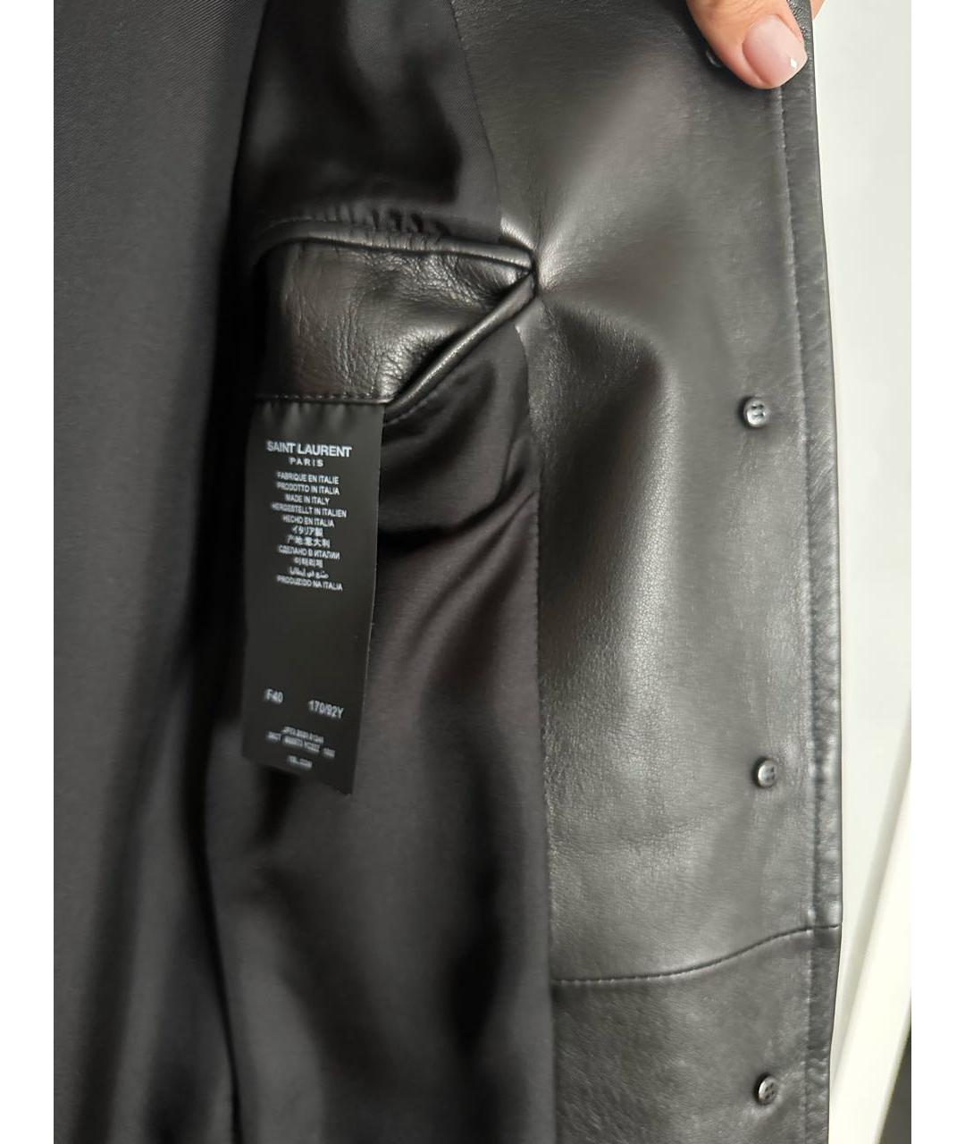 SAINT LAURENT Черная кожаная куртка, фото 6