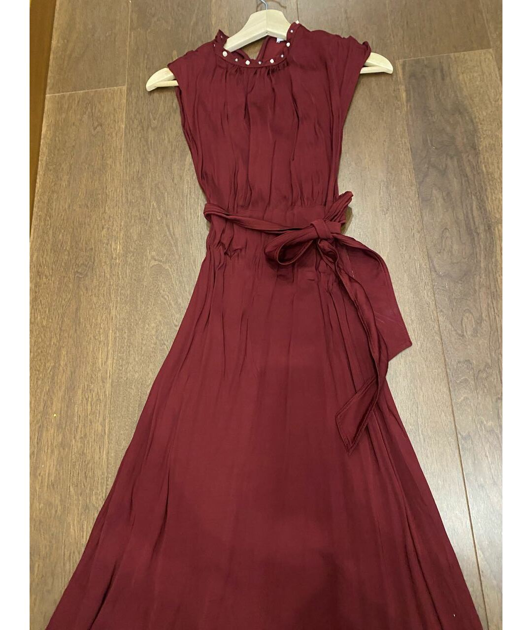 SANDRO Бордовое коктейльное платье, фото 4