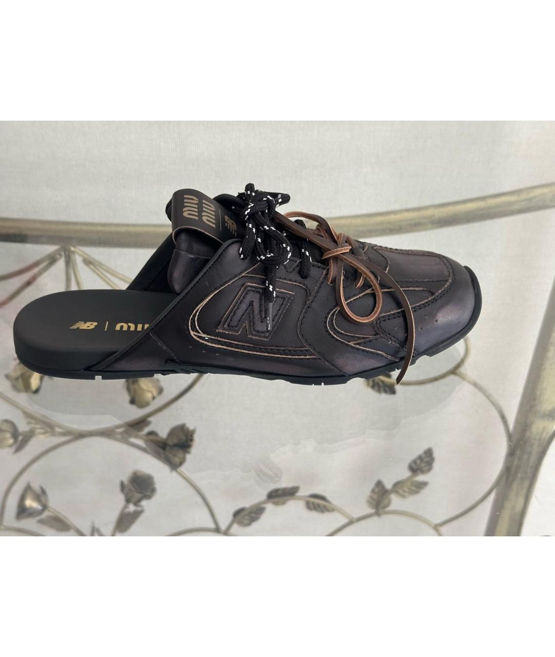 MIU MIU Черные кожаные мюли, фото 6
