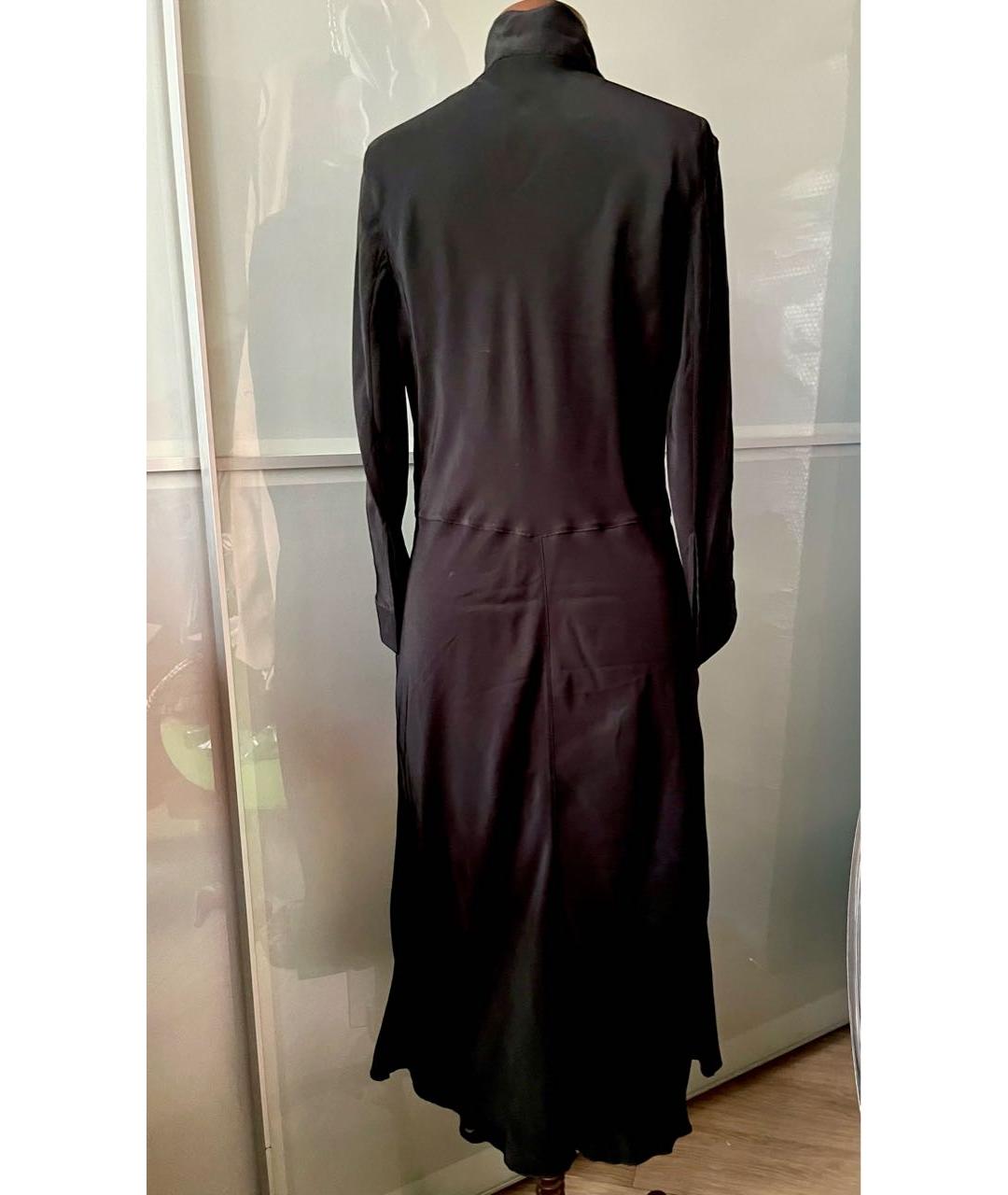 JIL SANDER Черное шелковое повседневное платье, фото 2