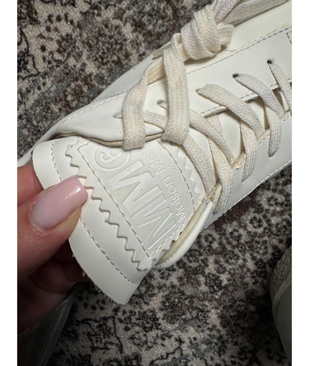 MM6 MAISON MARGIELA Белые кожаные кеды, фото 6