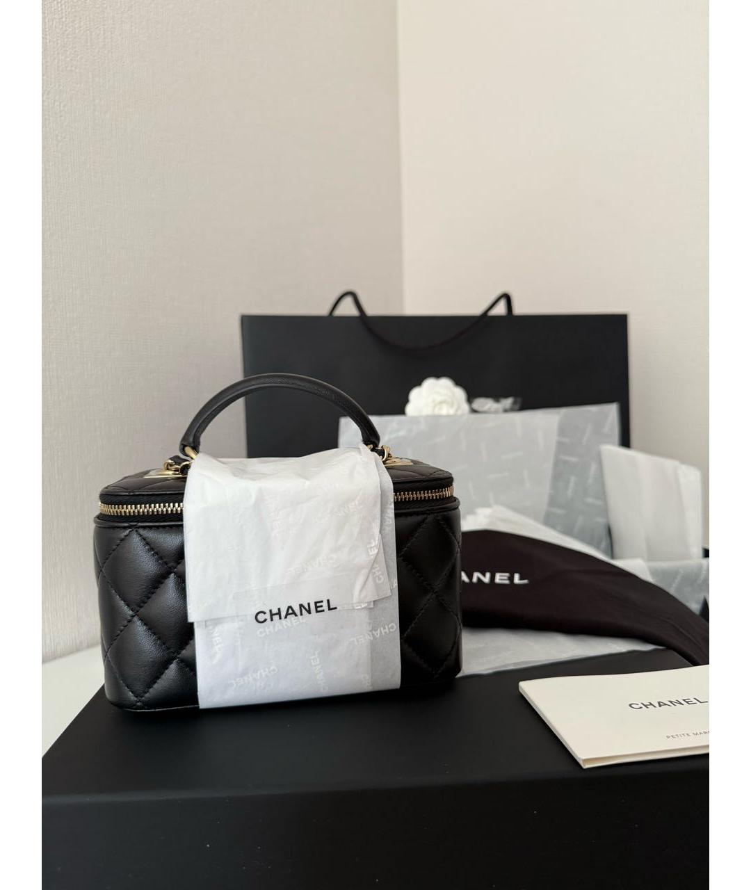 CHANEL Черная кожаная сумка через плечо, фото 6
