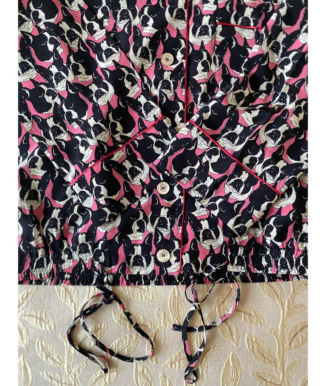 GUCCI Розовая шелковая блузы, фото 5