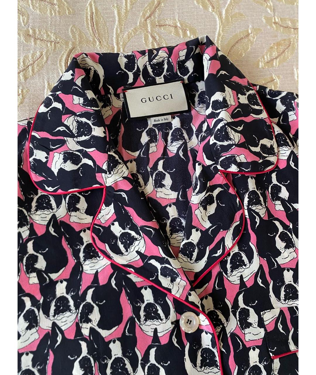 GUCCI Розовая шелковая блузы, фото 2