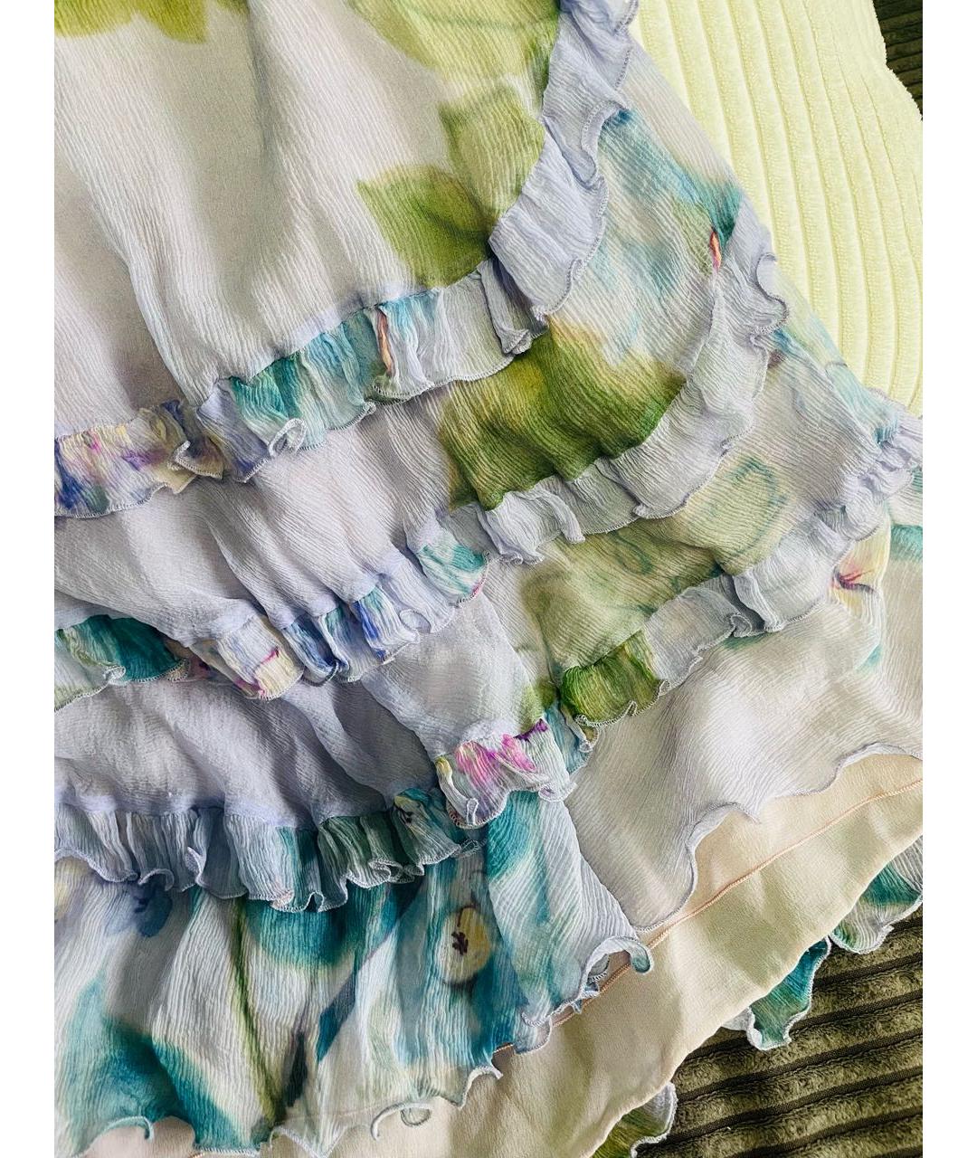 BLUMARINE Фиолетовое шелковое повседневное платье, фото 4